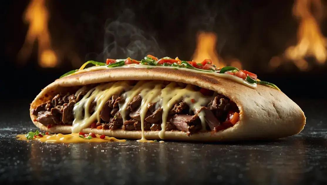 Descubra o Philly Taco: Cheesesteak Envolto em Pizza