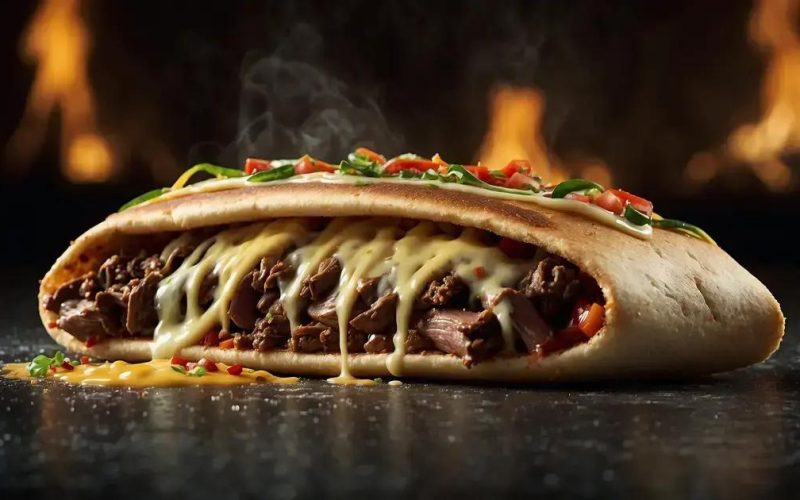 Descubra o Philly Taco: Cheesesteak Envolto em Pizza