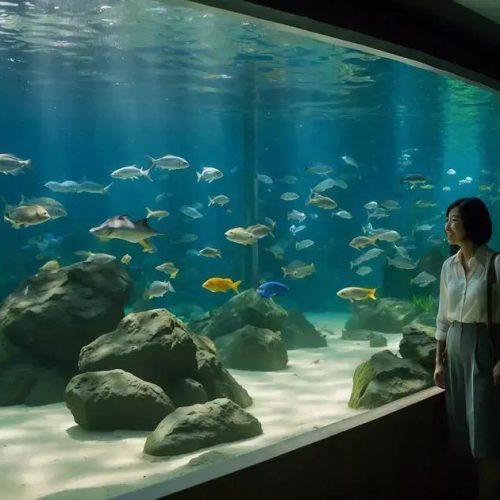 Peixe-lua em aquário japonês supera solidão com fotos de visitantes